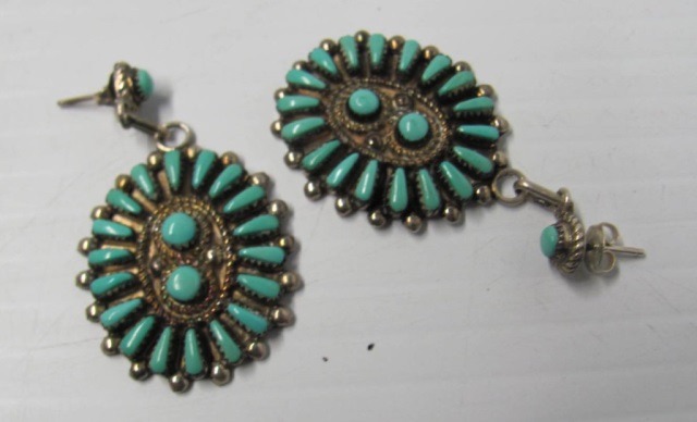 Vintage sterling silver post back earrings with