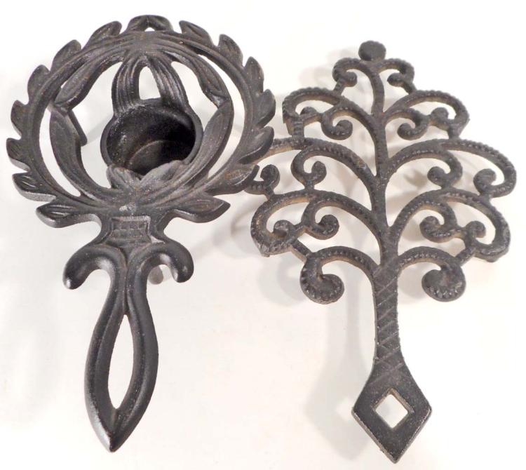 LOT OF 2 VINTAGE CAST IRON TRIVETS