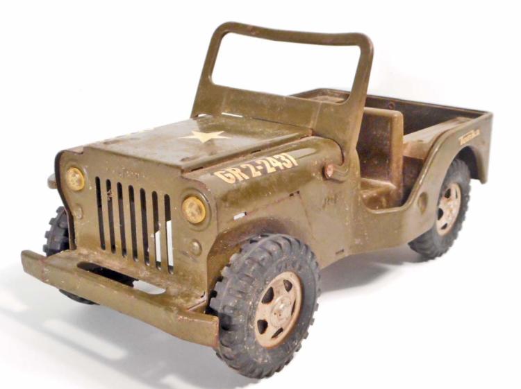 VINTAGE TONKA PRESSED STEEL TOY ARMY JEEP
