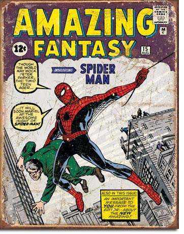 SPIDER MAN METAL SIGN 12.5" X 16"