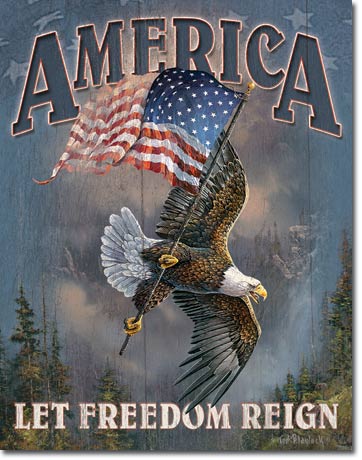 AMERICA METAL SIGN 12.5" X 16"