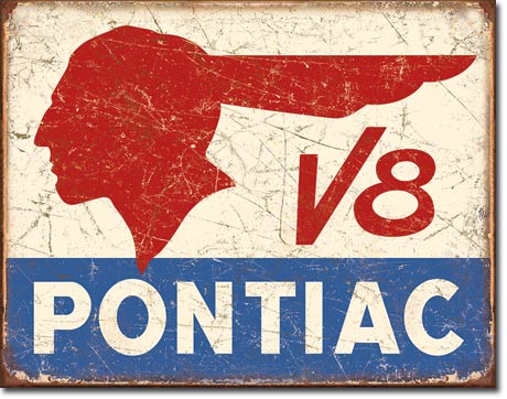 PONTIAC METAL SIGN 12.5" X 16"