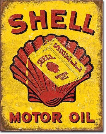 SHELL MOTOR OIL METAL SIGN 12.5" X 16"