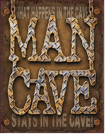 MAN CAVE METAL SIGN 12.5" X 16"