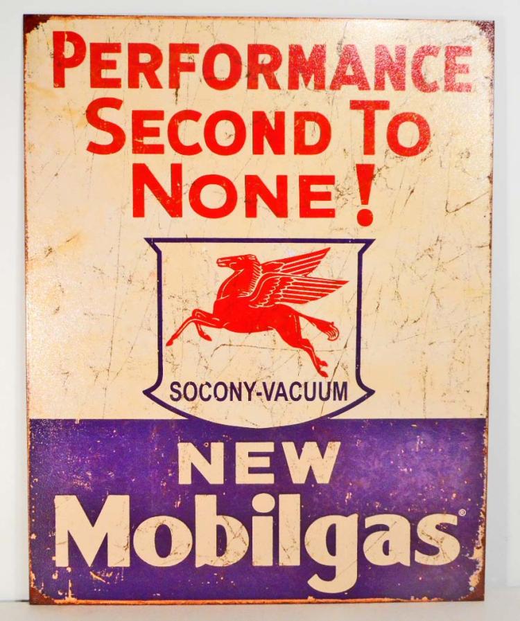 MOBILGAS METAL ADVERTISING SIGN - 12.5X16