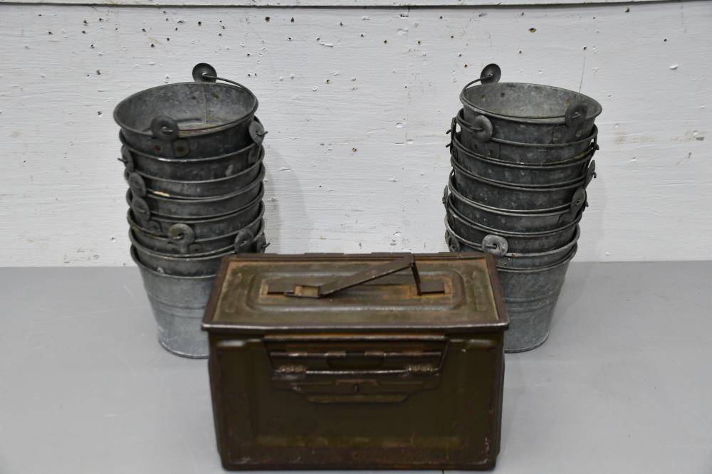 Group Lot of Metal Pails