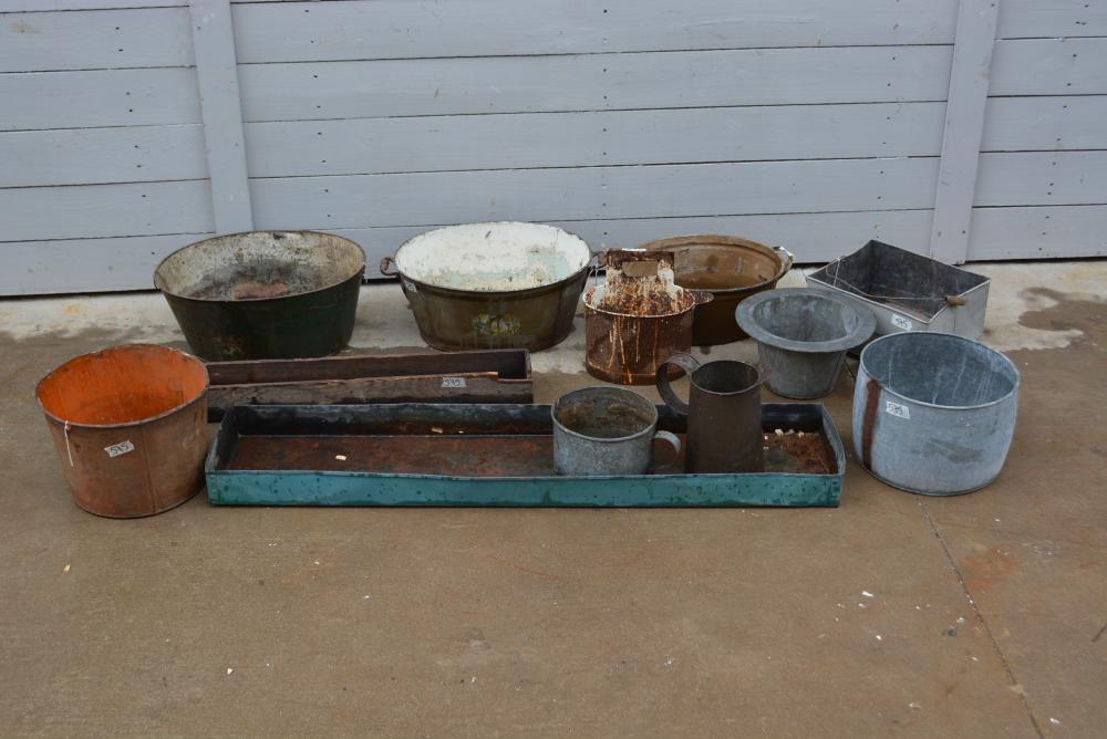 Group Lot of Metal Tubs