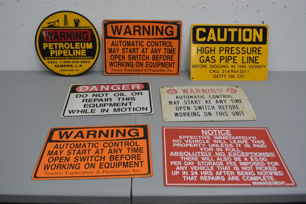 Group Lot of Caution Signs - metal
