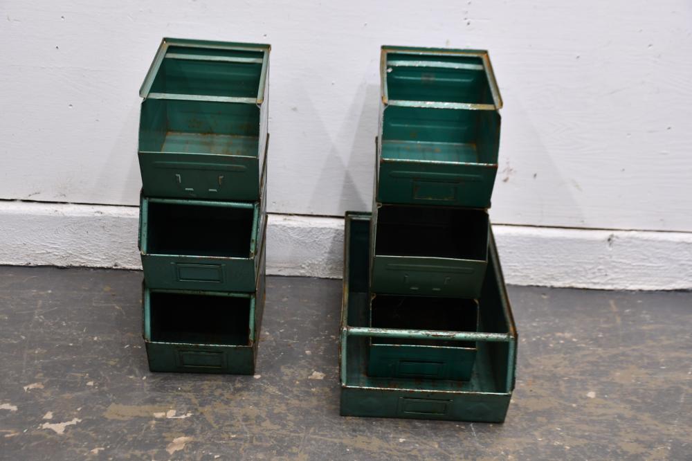 Group Lot of Metal Bins