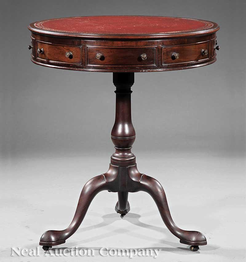 0811: An Antique English Mahogany Drum Table