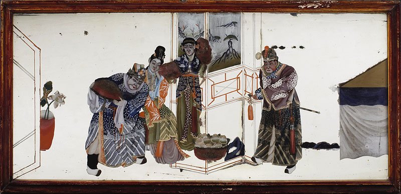 Chinese Export Reverse Mirror Painting