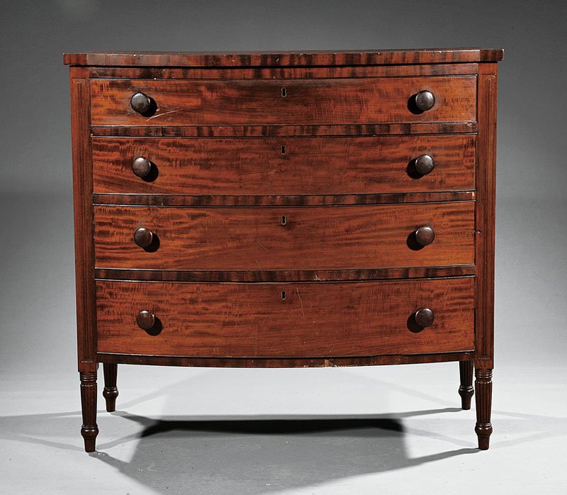 Federal Mahogany Bowfront Chest of Drawers