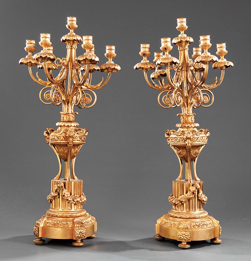 Louis XVI-Style Gilt Bronze Candelabra
