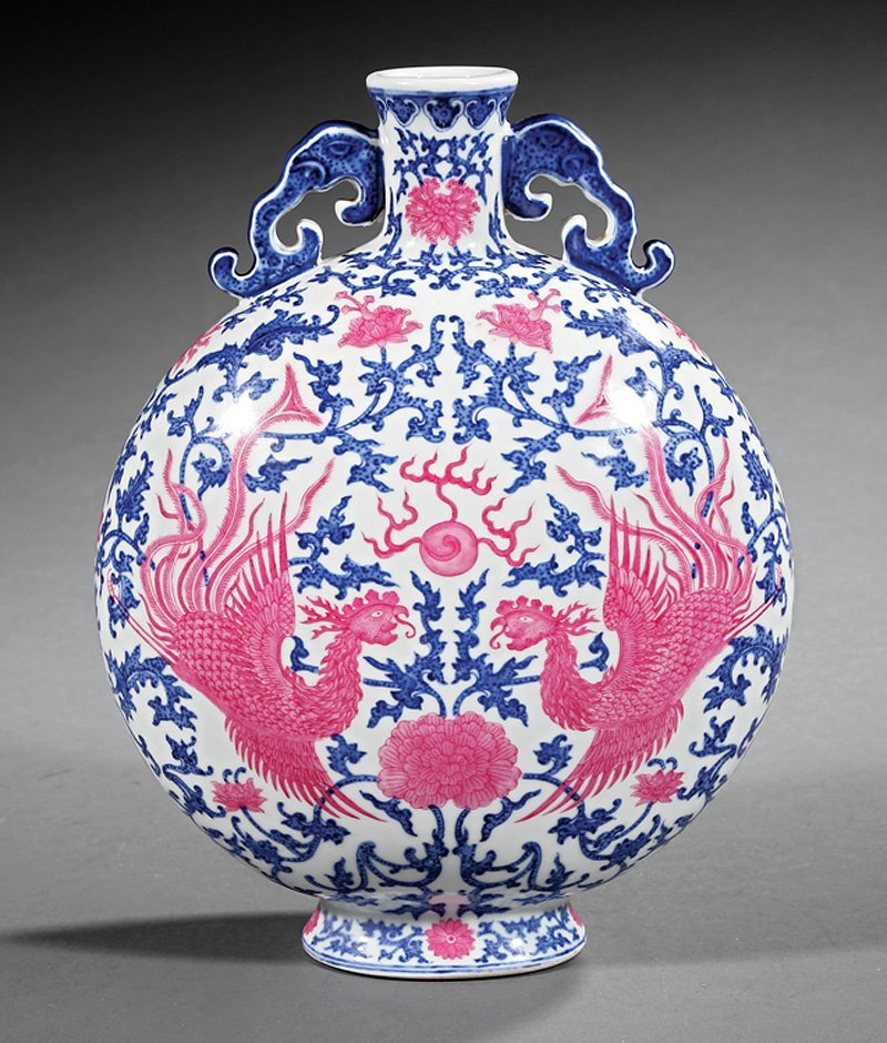 Chinese Enameled Porcelain Moonflask Vase