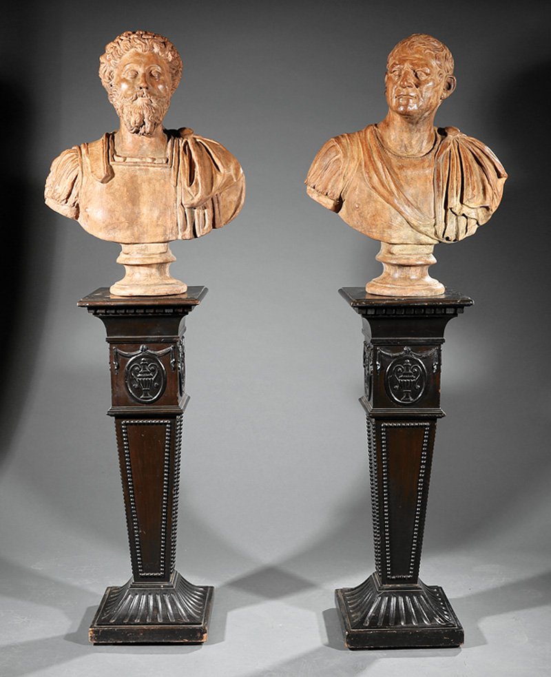 Italian Terracotta Busts of Ancient Romans