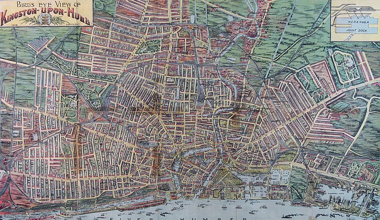 After F Kellar (early 20th Century), "Birds Eye View of Kingston-upon-Hull