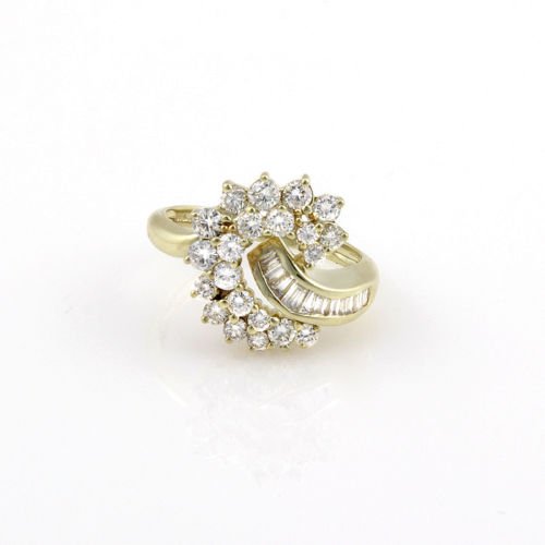 Jose hess 14k yellow gold 1.50ct diamond cluster