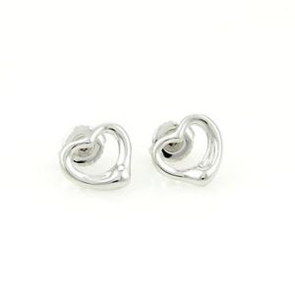 Tiffany & Co. Elsa Peretti Platinum Open Heart Stud