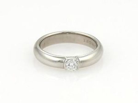 Tiffany & Co. Platinum & Diamond Solitaire Band Ring