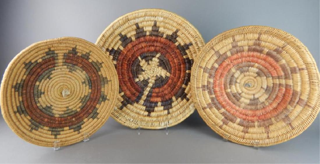 3 Native American Hand Made Baskets