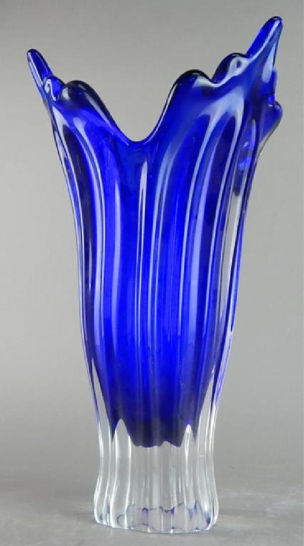 Egermann Bohemian Cobalt Art Glass Vase