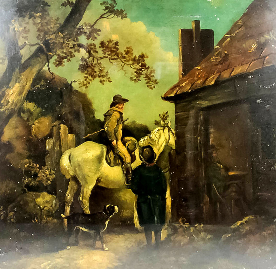 After George Morland (1763-1804) - Oil painting - "The Turnpike"...
