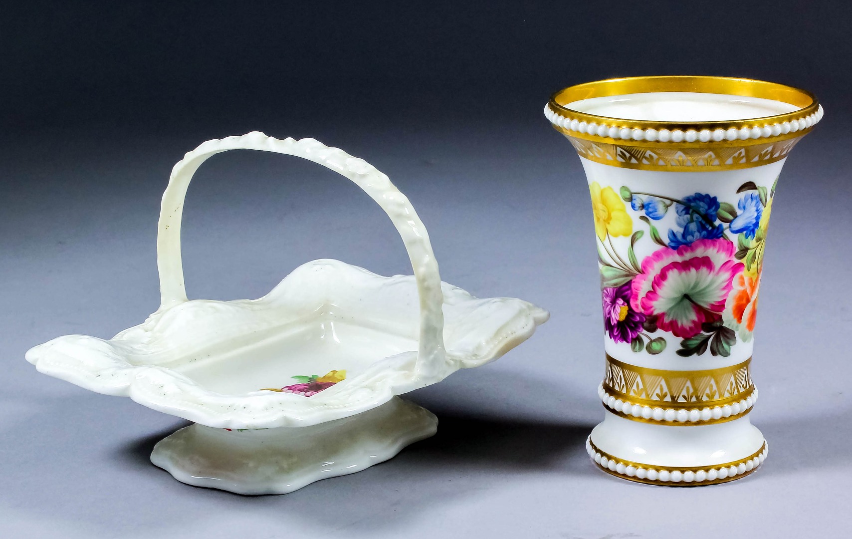 An early 19th Century Spode porcelain spill vase