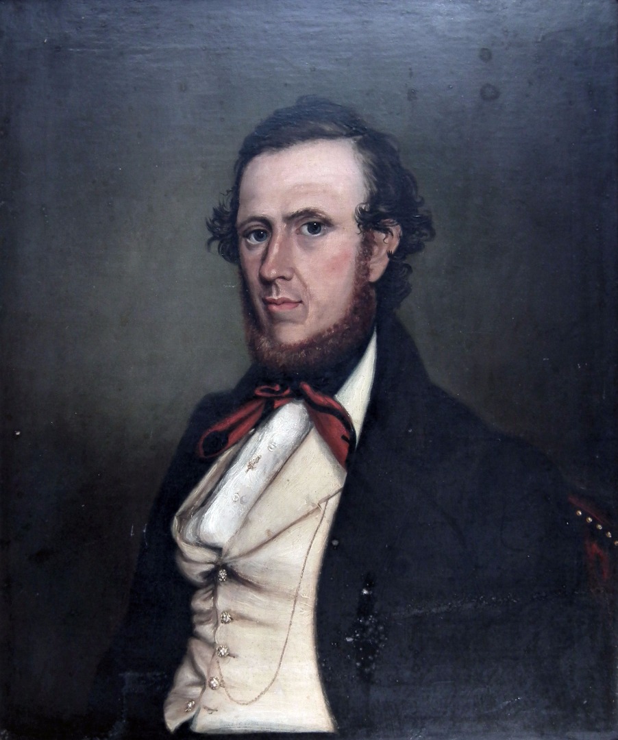 19th Century English School - Oil painting - Half length portrait...