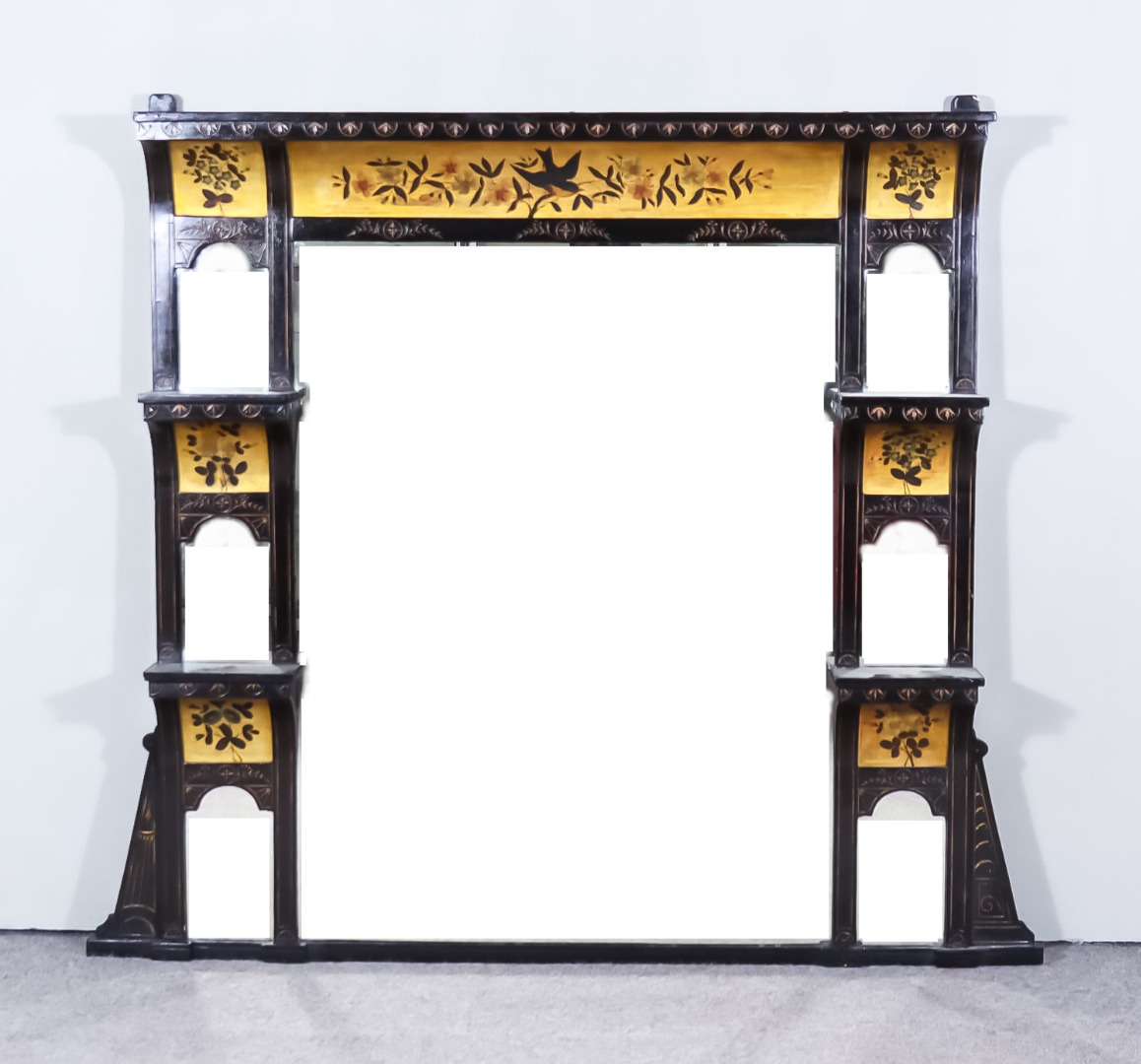 A Victorian Ebonised Overmantel Mirror in the Aesthetic Manner