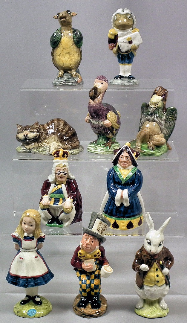 Ten Beswick pottery "Alice in Wonderland" figures - "Alice" 4.75ins high