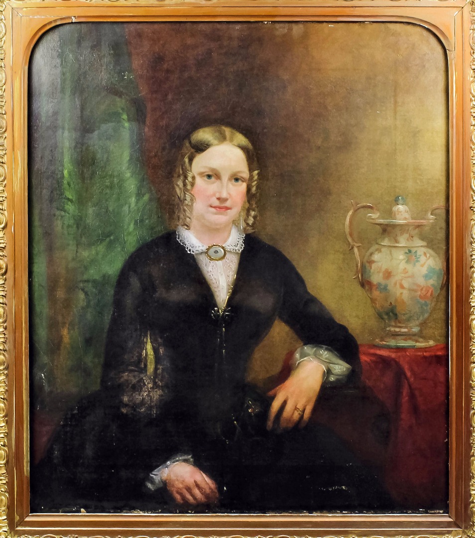 19th Century English School - Oil painting - Half length portrait...
