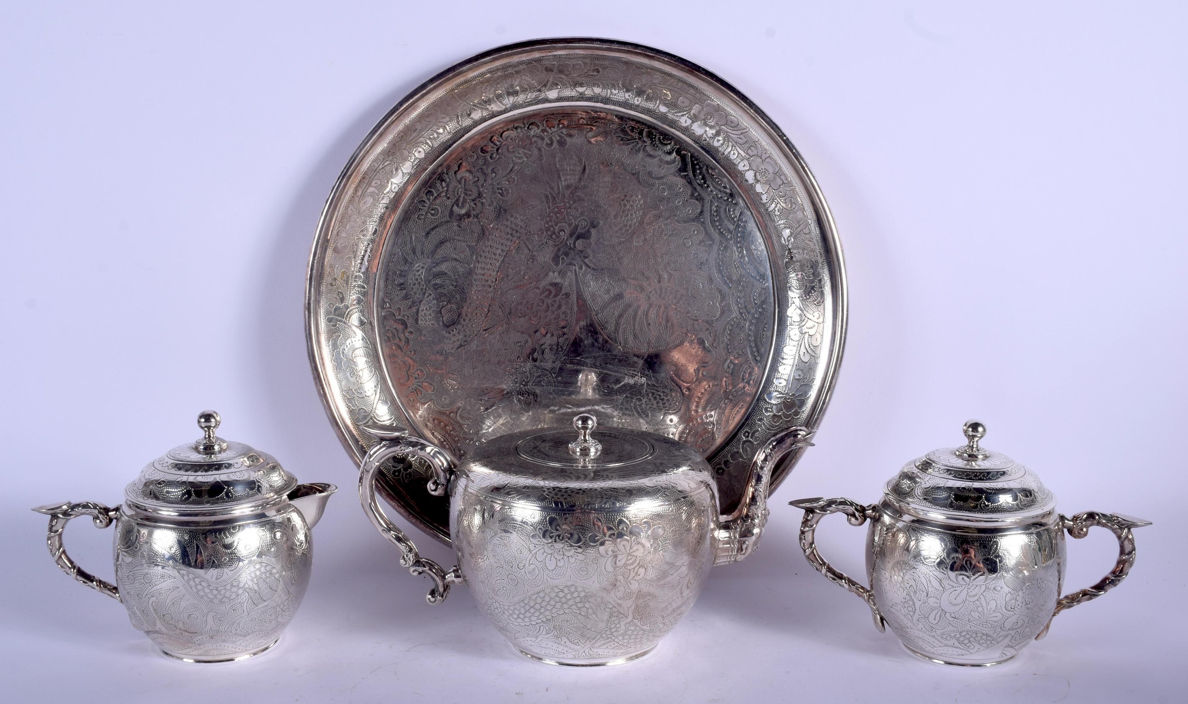 AN UNUSUAL EARLY 20TH CENTURY CHINESE PEWTER KUT HING