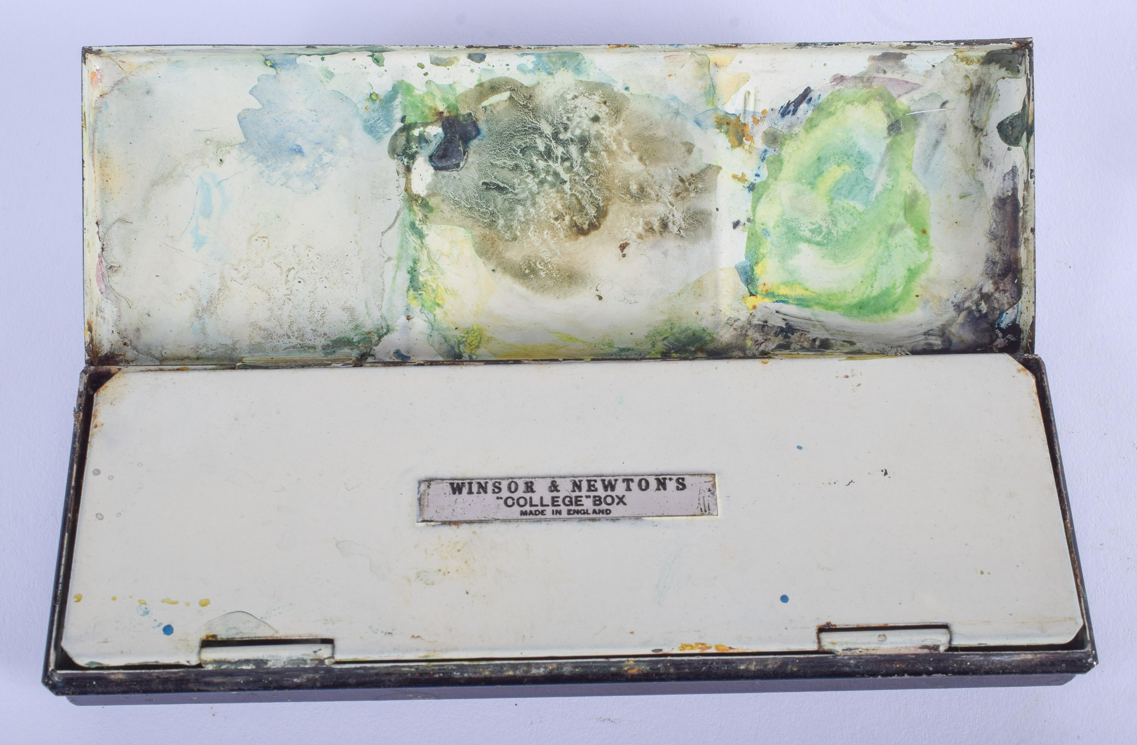 A VINTAGE WINDSOR AND NEWTON COLLEGE PAINT BOX. 15 cm