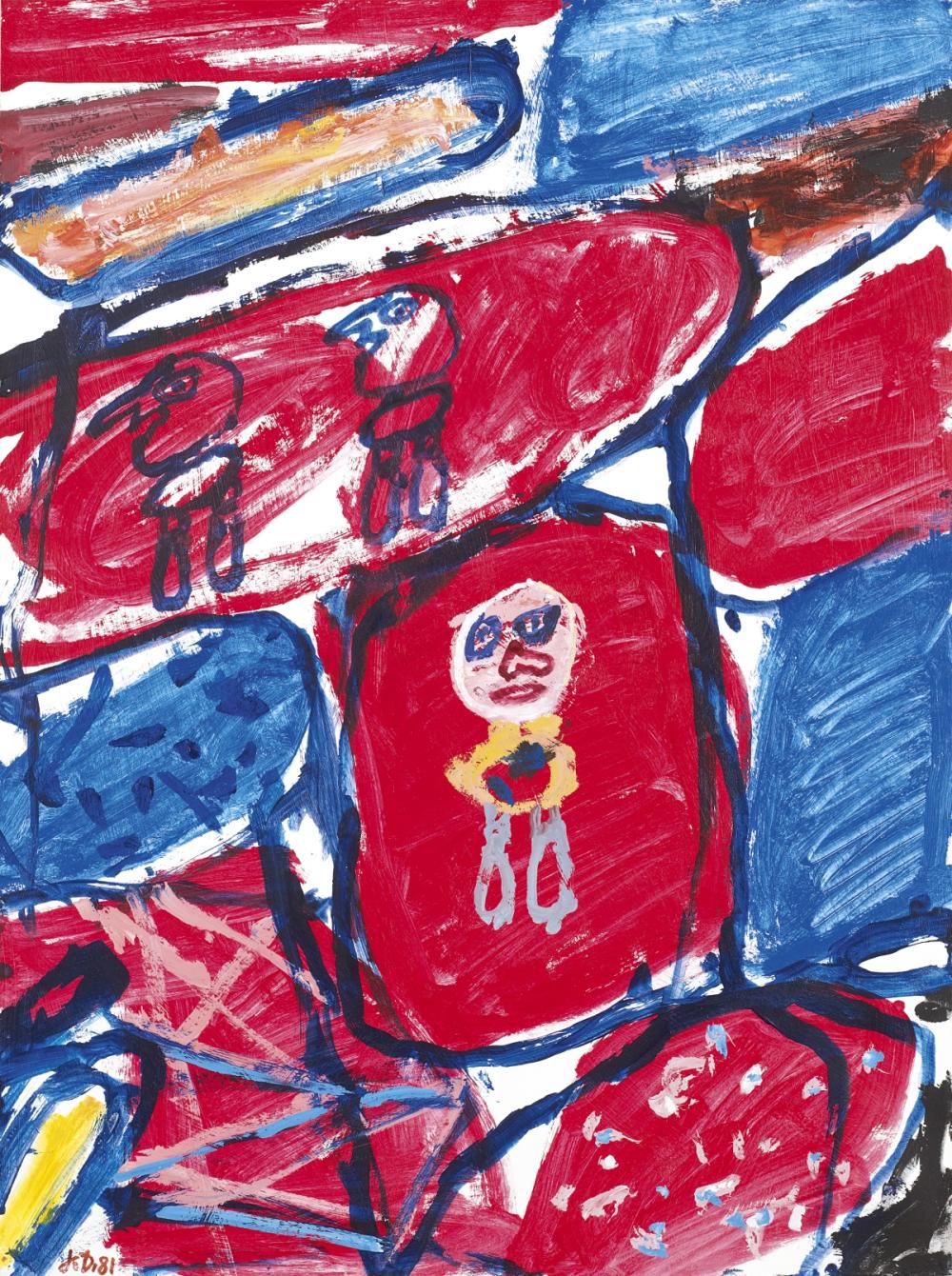 Jean DUBUFFET - « SITE AVEC 3 PERSONNAGES », 1981