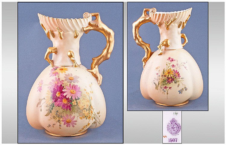 Royal Worcester Hand Painted Blush Ivory