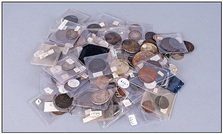 Mixed Collection Of Coins And Tokens, plus