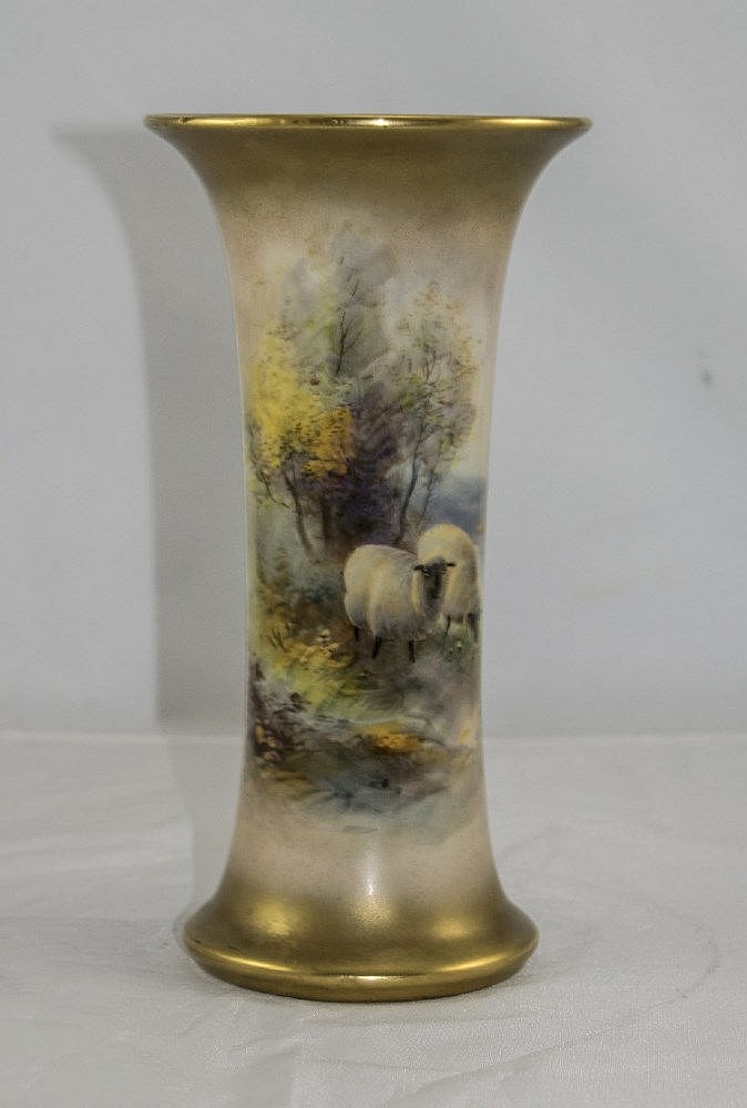 Royal Worcester Hand Painted Vase