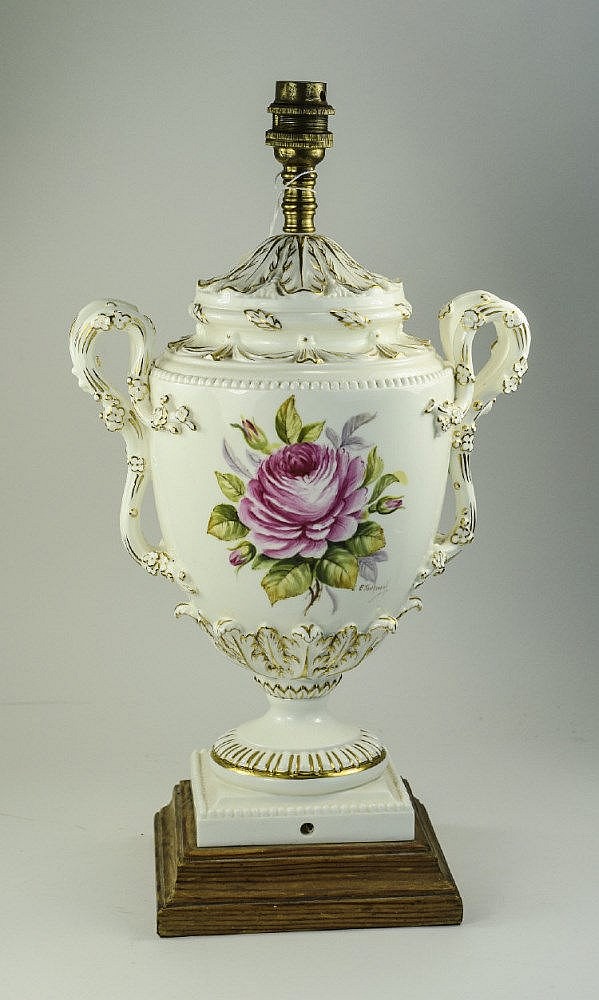 Royal Worcester Hand Painted and Signed Twin Handl