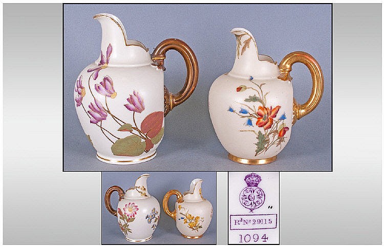 Royal Worcester Blush Ivory Hand Painted Helmet