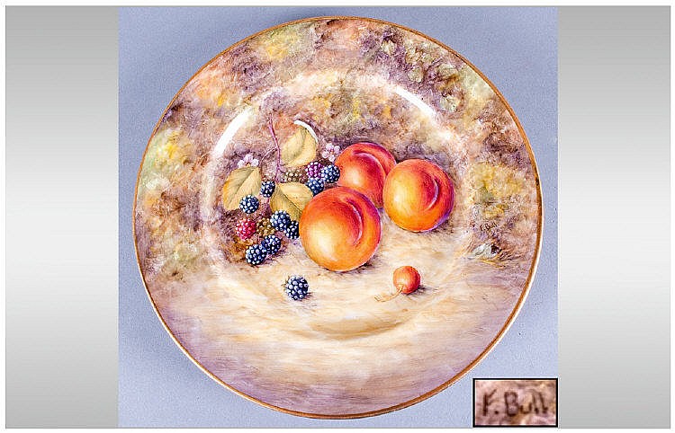 Royal Worcester Fruits Hand Painted Cabinet Plate,