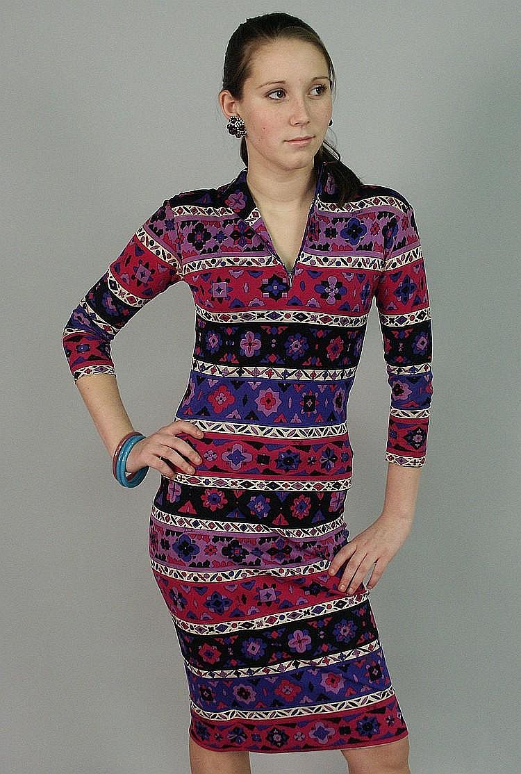 EMILIO PUCCI TWO PIECE SILK ENSEMBLE; skirt