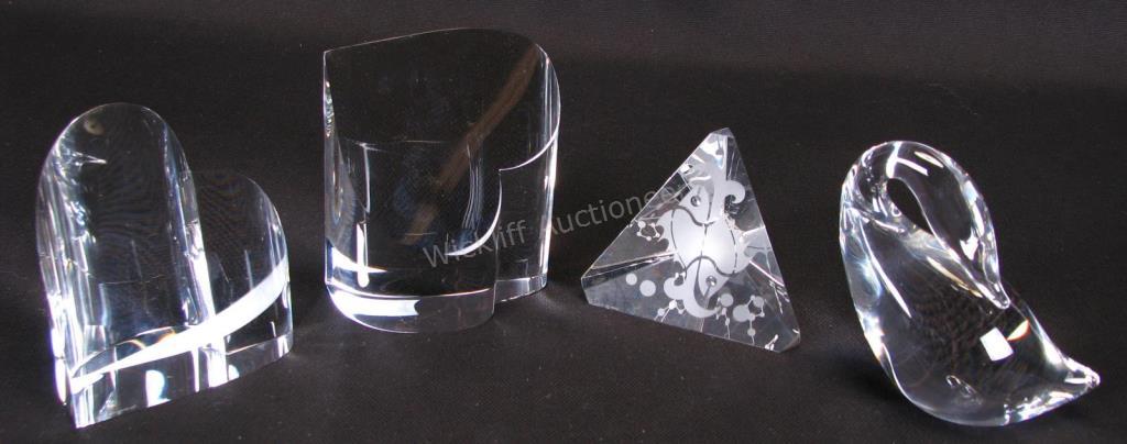 Group of Steuben Crystal Paperweights