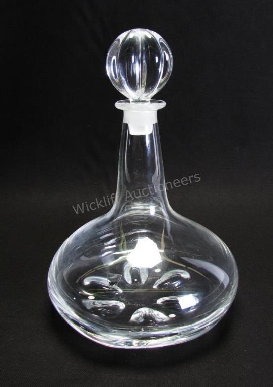 Signed Orrefors Crystal Ships Decanter