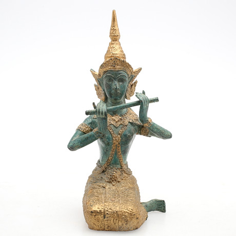 SKULPTUR, brons/patinerad metall, Buddha, …