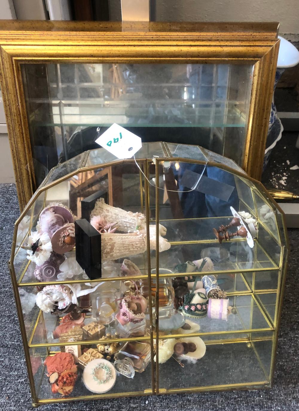 Two display cases for miniatures (13.