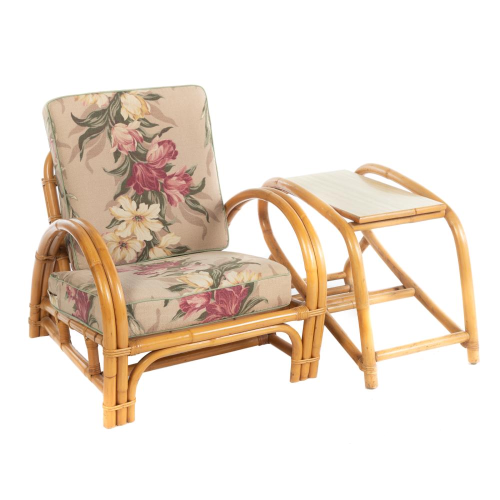 Paul Frankl Style Chair & Pretzel End Table