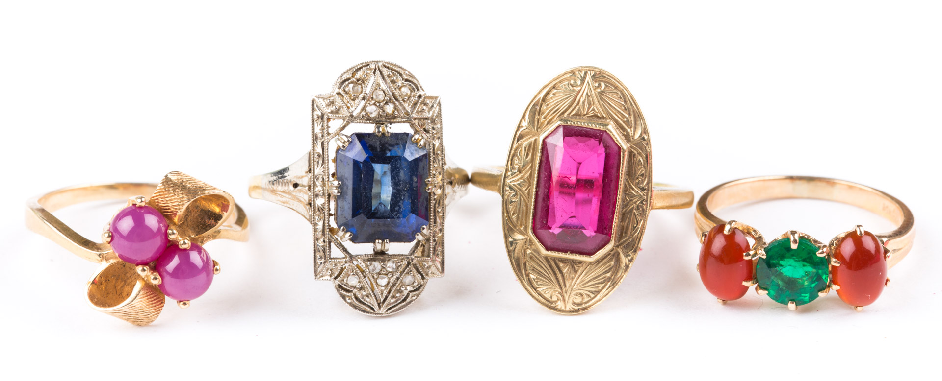 Four Lady's 14k Gemstone Rings