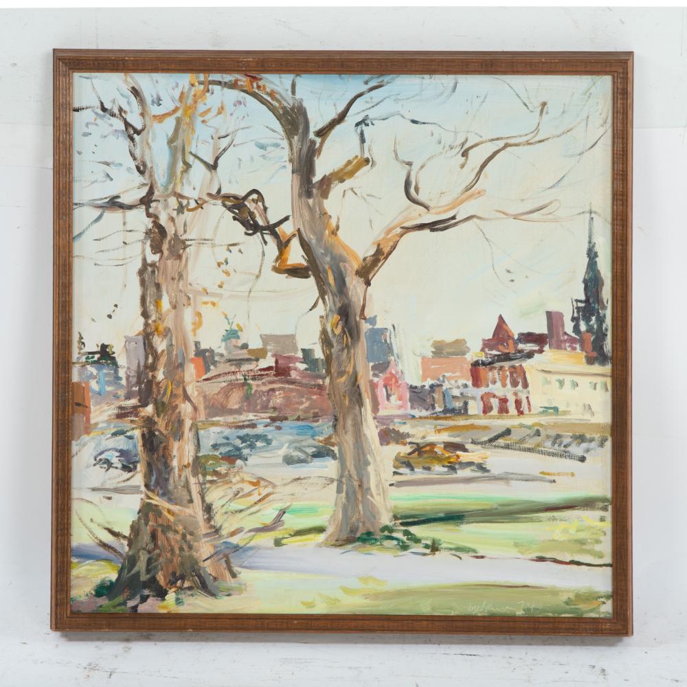 Raoul Middleman. Baltimore Park, oil