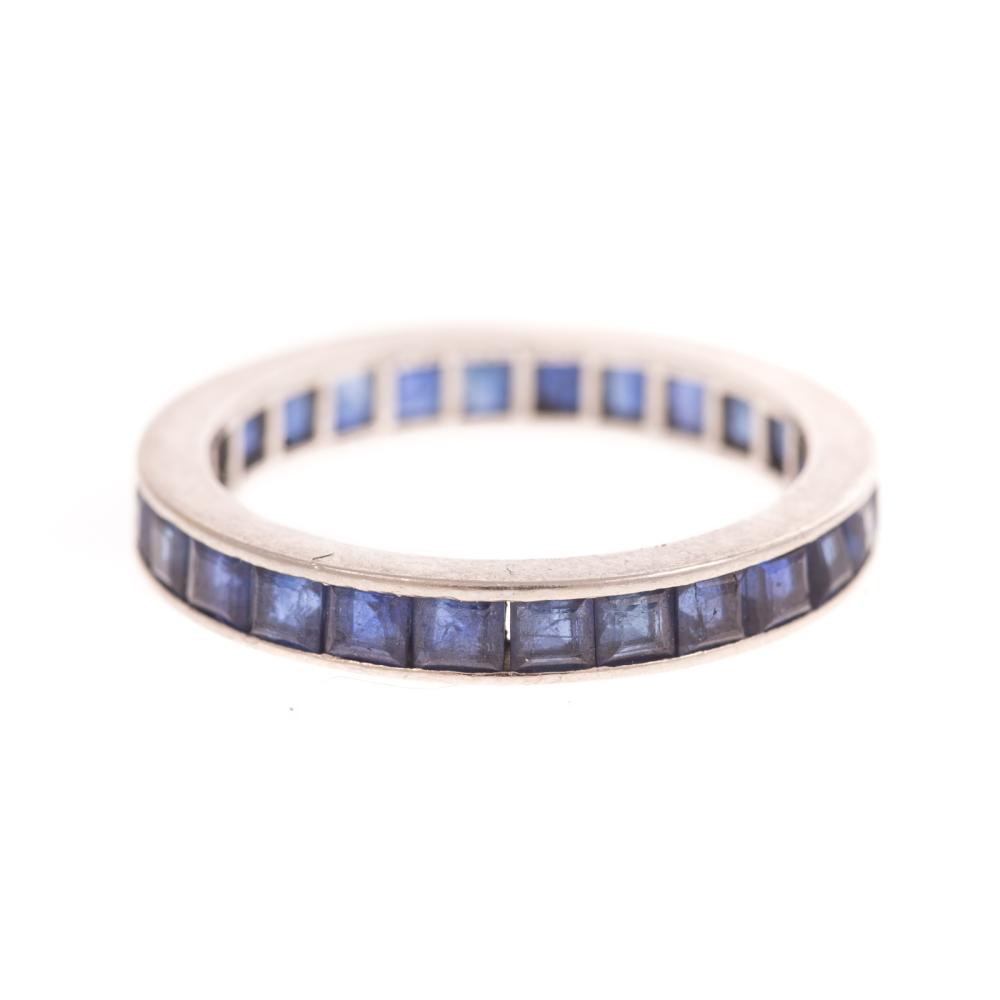 A Ladies Platinum Sapphire Eternity Band