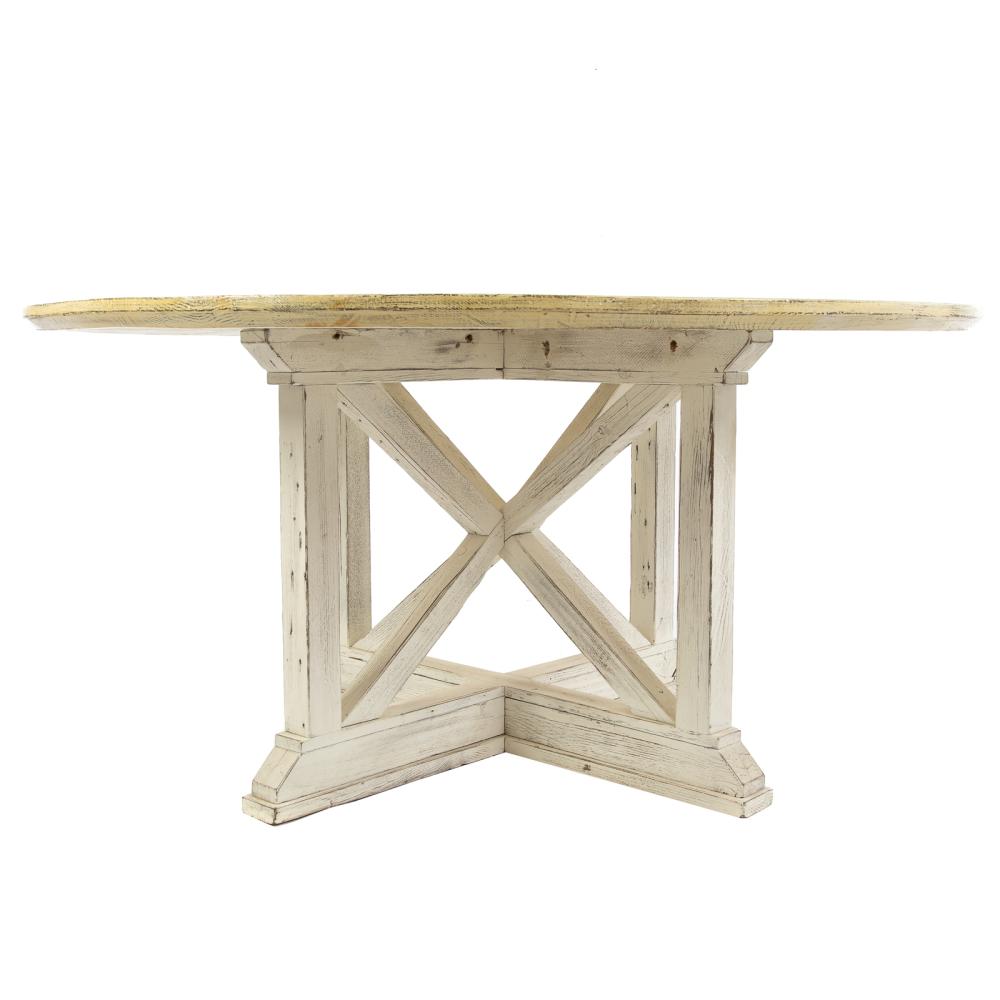Rustic Round Painted Farmhouse Style Dining Table